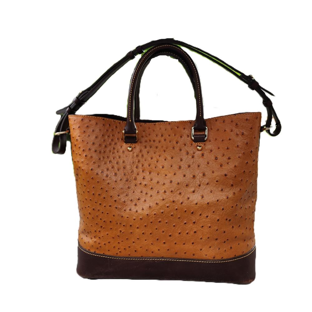 Dooney & Bourke Ostrich Exotic Leather Lexington Shopper Tote Bag - Picture 3 of 12